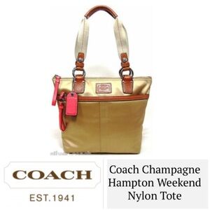 Coach Hamptons Champagne Satin Tote Bag